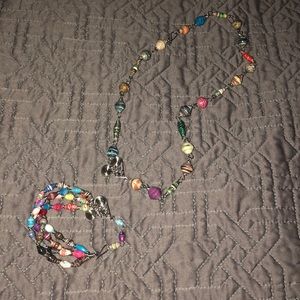 Jewelry Set Heart Bracelet & Necklace